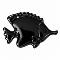 25 mm Shiny Black Fish-Shaped Metal Shank Button - Premium Fashion Accessories
