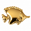 25 mm Gold Fish-Shaped Metal Shank Button - Premium Fashion Accessories