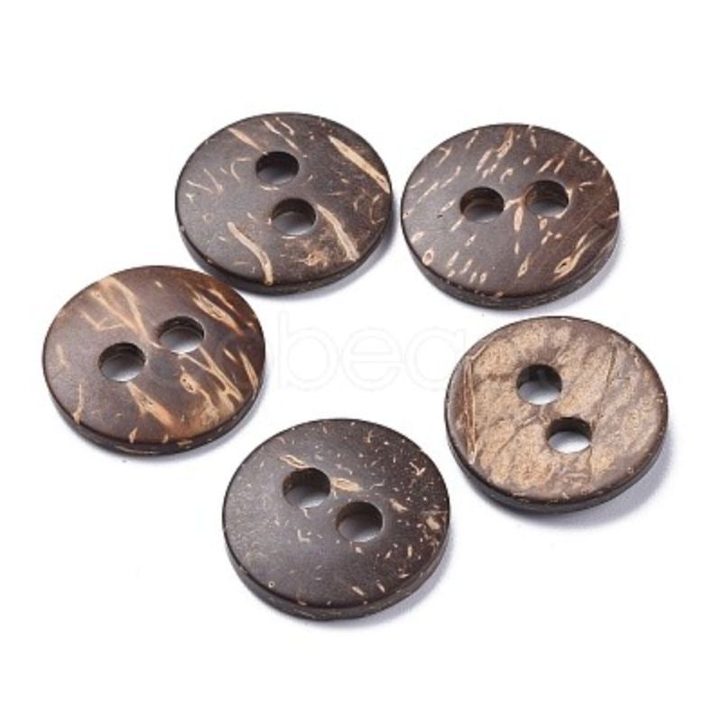 Natural Coconut Buttons – 2 Hole | 9–34 mm