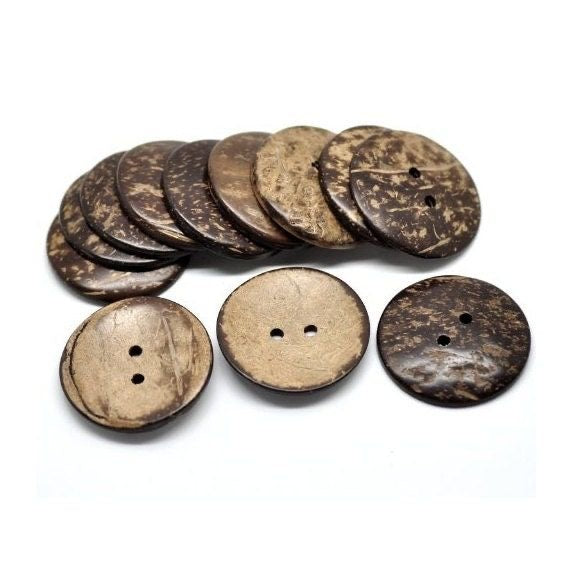 Natural Coconut Buttons – 2 Hole | 9–34 mm