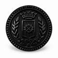 VP 13 Glossy Black Metal Shank Button with Heraldic Crest – 15–22 mm - Premium Fashion Accessories