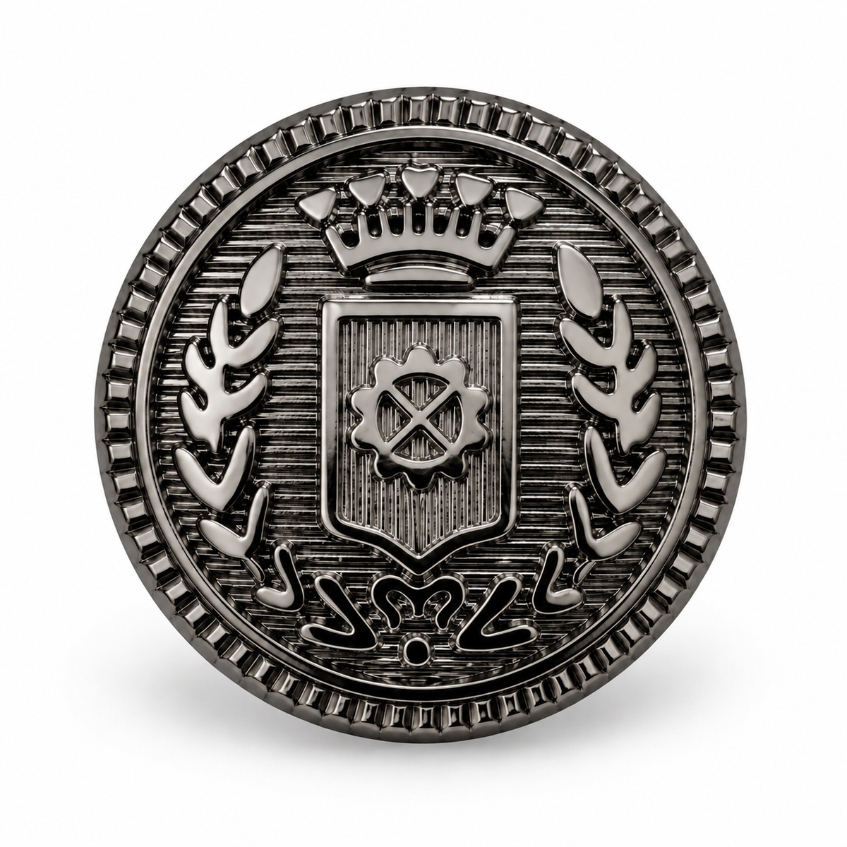 VP 13 Gunmetal Metal Shank Button with Heraldic Crest – 15–22 mm - Premium Fashion Accessories