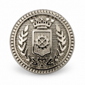 VP 13 Silver Metal Shank Button with Crest Design – 15–22 mm - Premium Fashion Accessories