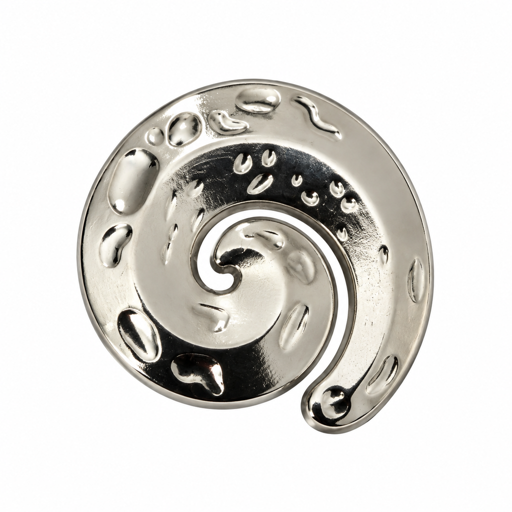 VP 15 Silver Whelk-Shaped Metal Shank Button – 22 & 37 mm - Premium Fashion Accessories
