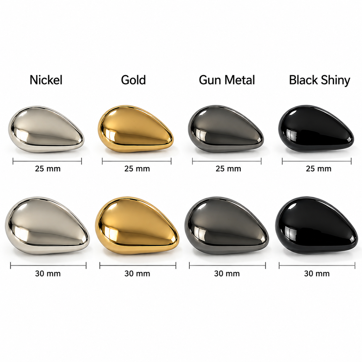 VP 16 Gunmetal Irregular Shape Metal Shank Button – 25 & 30 mm - Premium Fashion Accessories