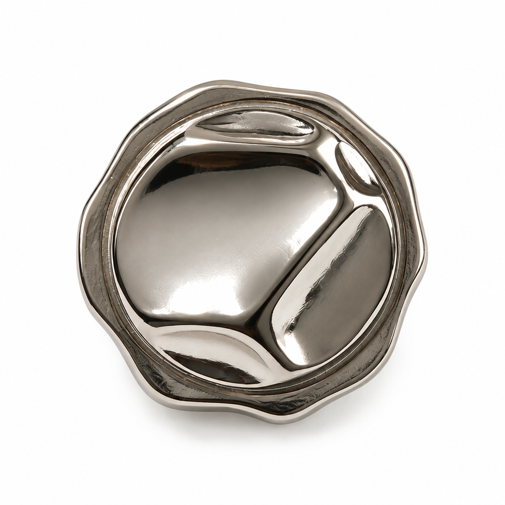 VP 23 Silver Modern Line Metal Shank Button – 12.5, 18 & 25 mm - Premium Fashion Accessories