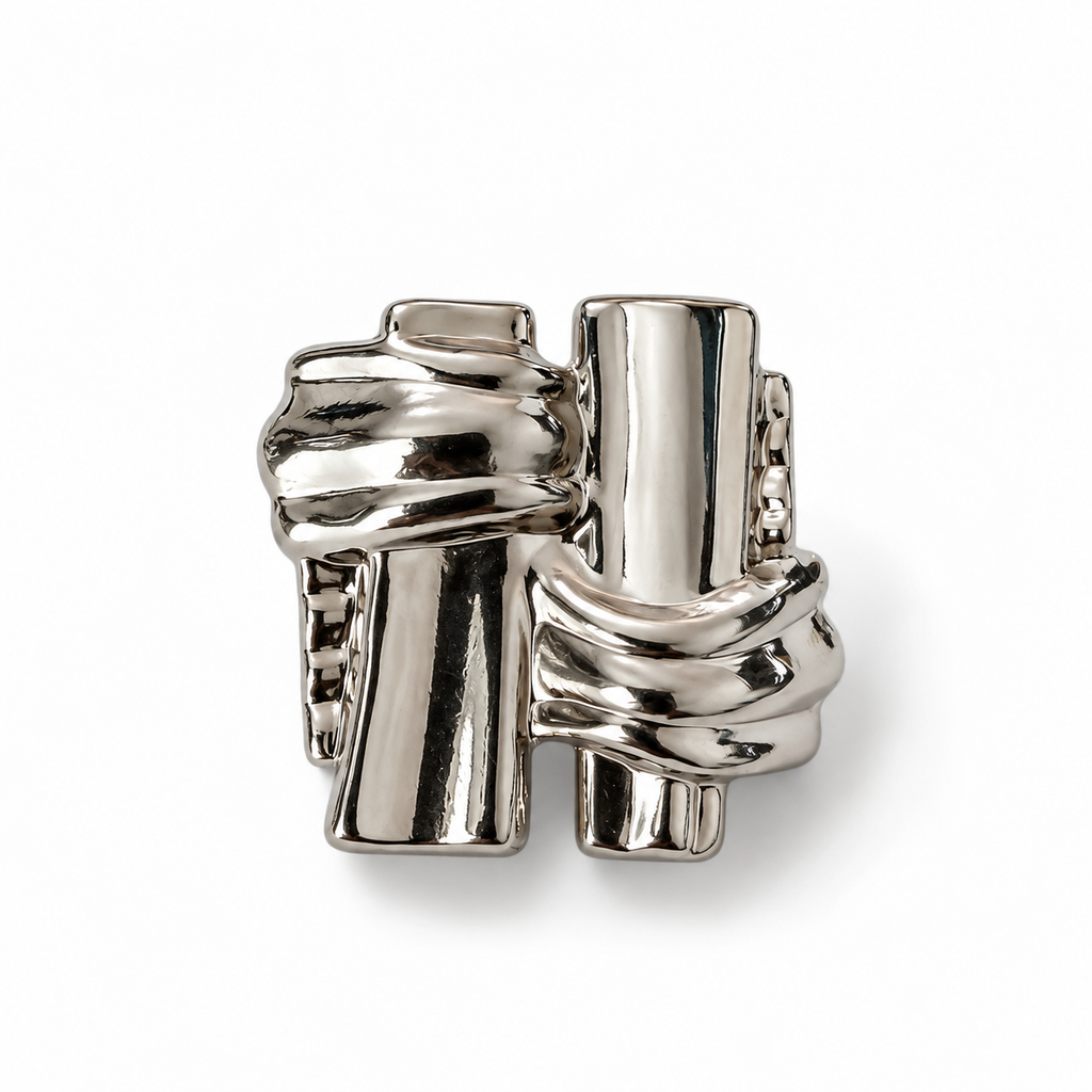 VP 24 Silver Knitted Pattern Metal Shank Button – 18, 22 & 28 mm - Premium Fashion Accessories