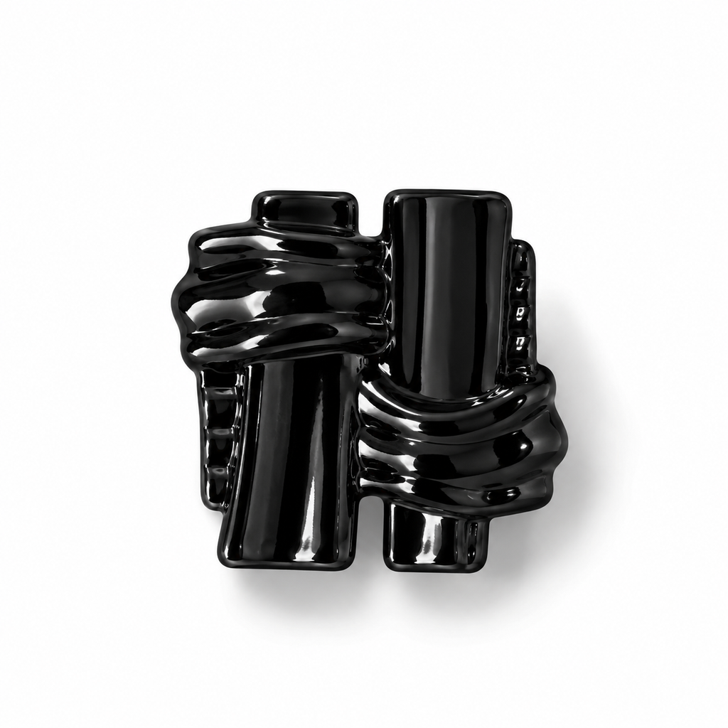 VP 24 Shiny Black Knitted Pattern Metal Shank Button – 18, 22 & 28 mm - Premium Fashion Accessories