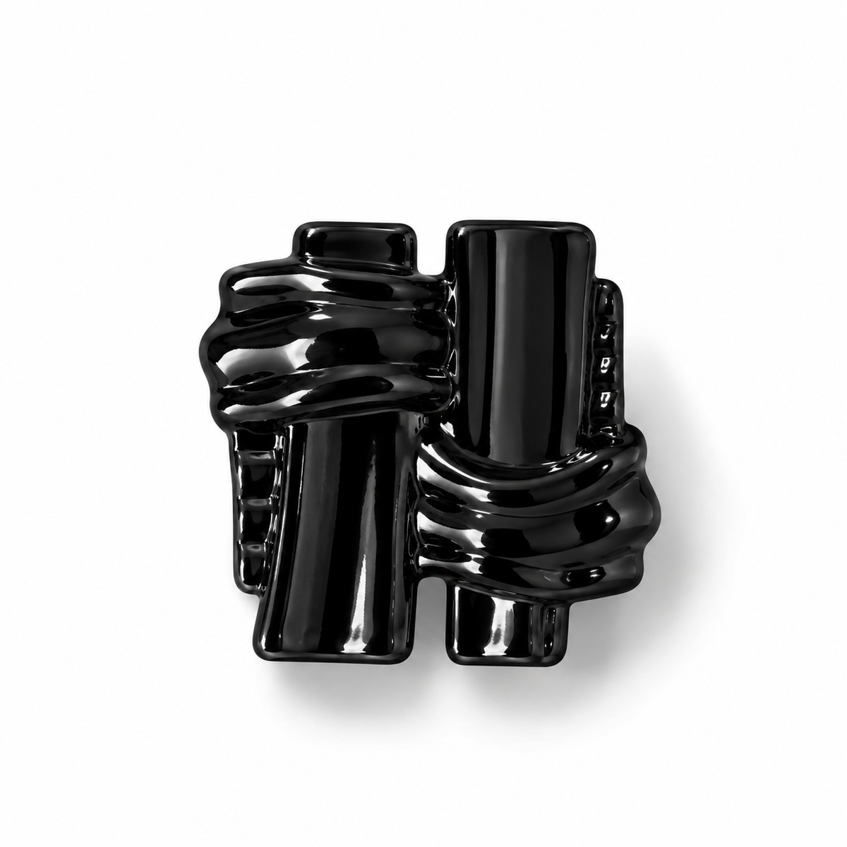 VP 24 Shiny Black Knitted Pattern Metal Shank Button – 18, 22 & 28 mm - Premium Fashion Accessories
