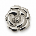 VP 25 Silver Rose Flower Metal Shank Button – 50 mm - Premium Fashion Accessories