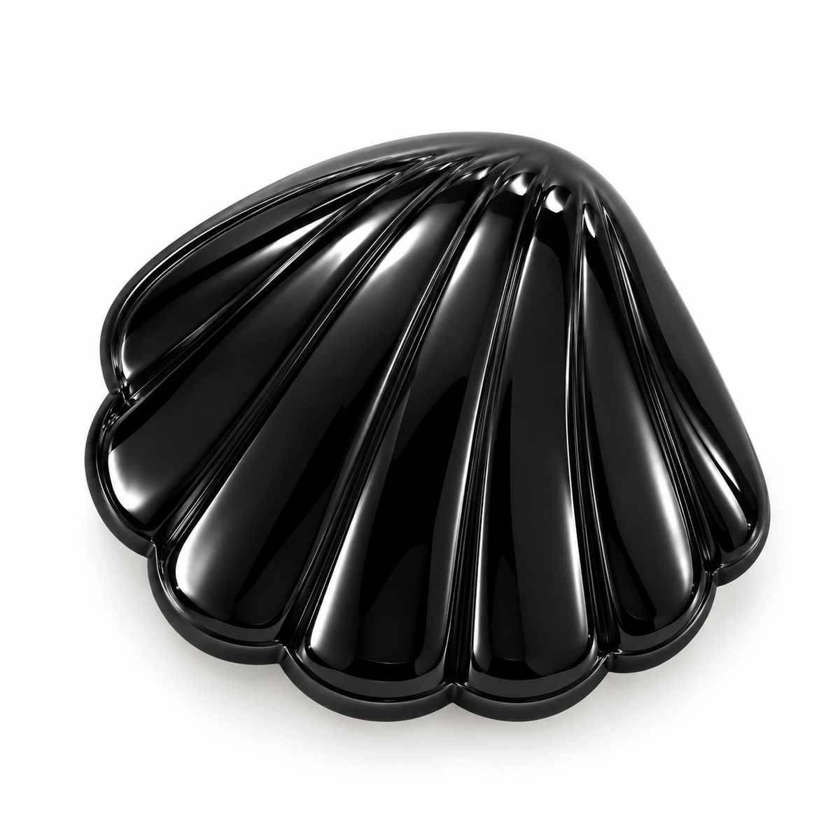 VP 28 Shiny Black Shell-Shaped Metal Shank Button – 15, 25 & 30 mm