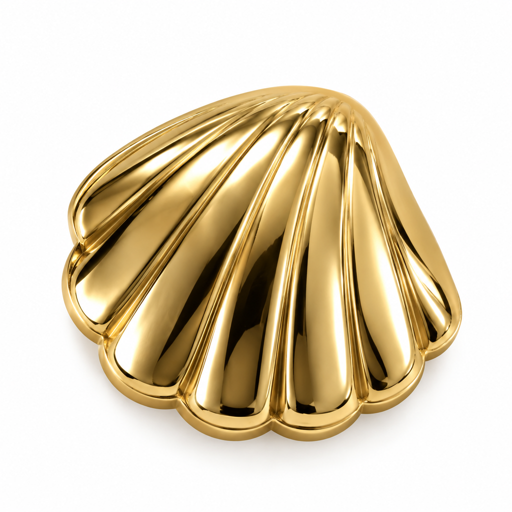 VP 28 Gold Shell-Shaped Metal Shank Button – 15, 25 & 30 mm