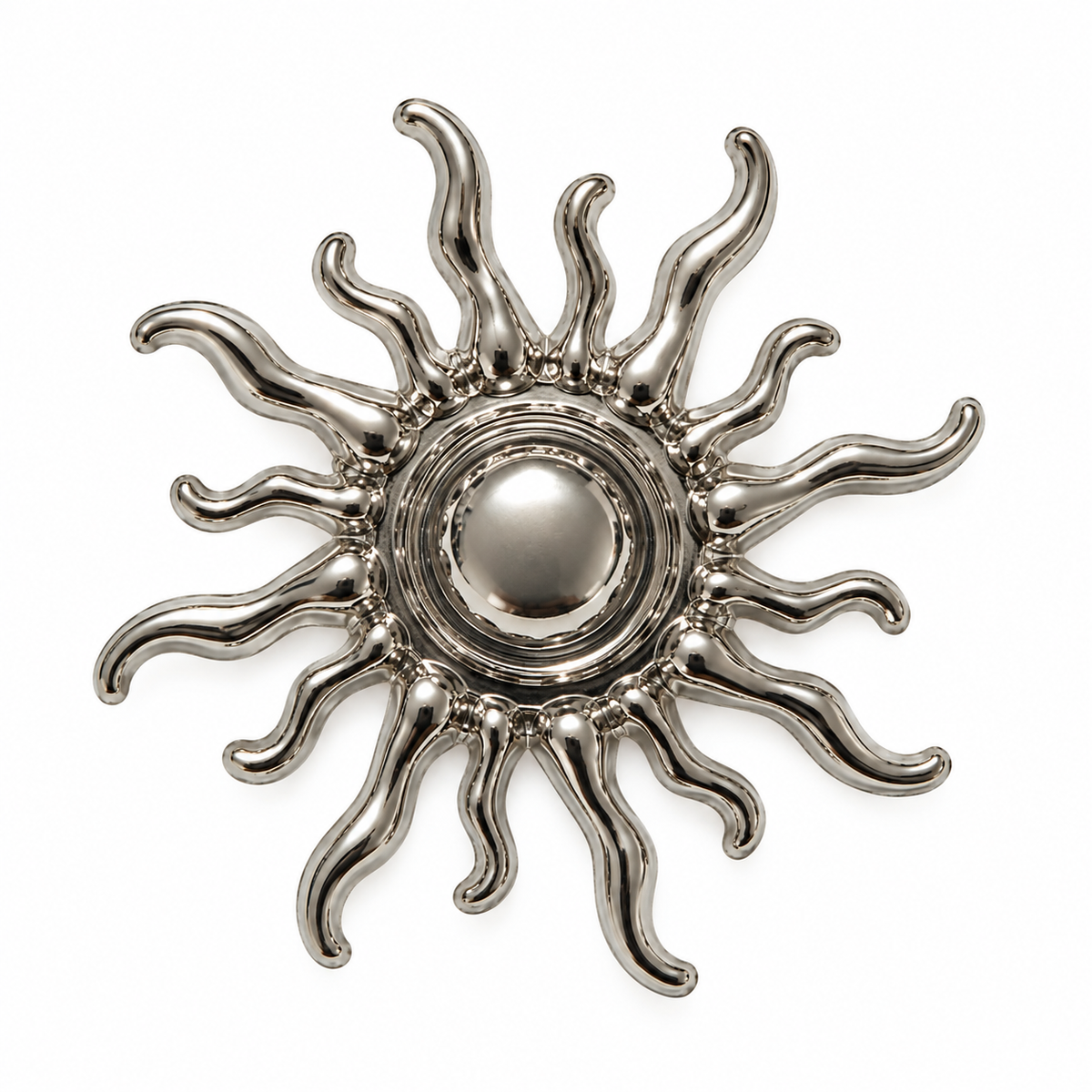 VP 29 Silver Sun-Shaped Metal Shank Button – 37 mm