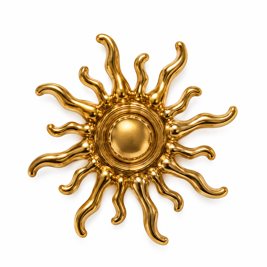 VP 29 Gold Sun-Shaped Metal Shank Button – 37 mm