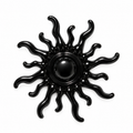 VP 29 Shiny Black Sun-Shaped Metal Shank Button – 37 mm
