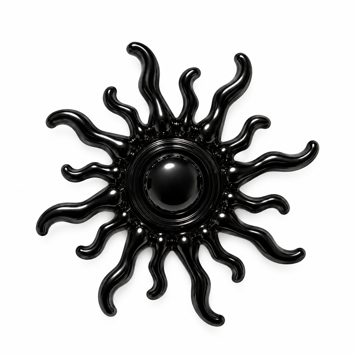 VP 29 Shiny Black Sun-Shaped Metal Shank Button – 37 mm