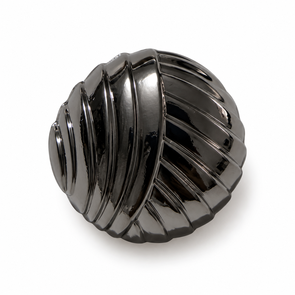 VP 32 Gunmetal Striped Pattern Metal Shank Button – 18 & 22 mm - Premium Fashion Accessories