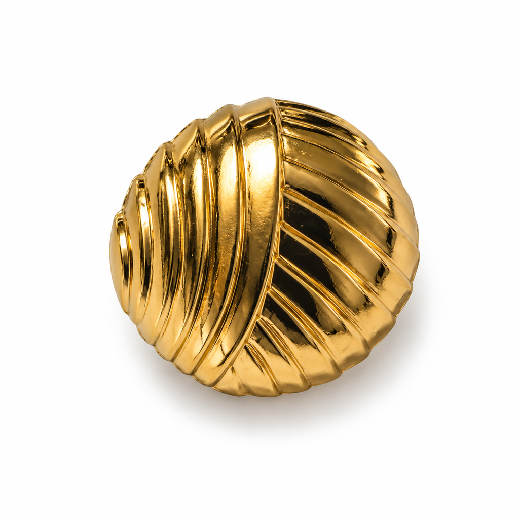 VP 32 Gold Striped Pattern Metal Shank Button – 18 & 22 mm - Premium Fashion Accessories