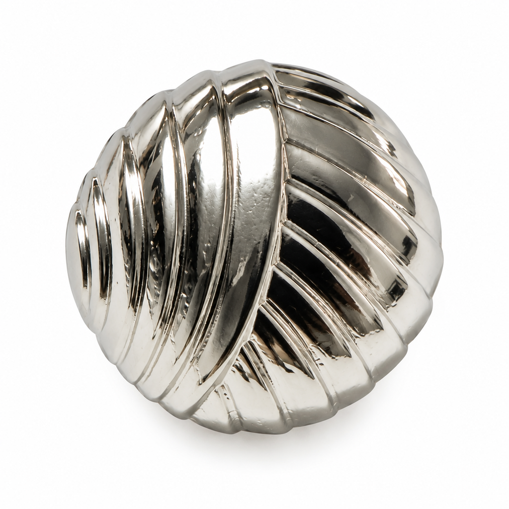 VP 32 Silver Striped Pattern Metal Shank Button – 18 & 22 mm - Premium Fashion Accessories