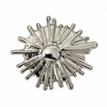 VP 34 Silver Burst Effect Metal Shank Button