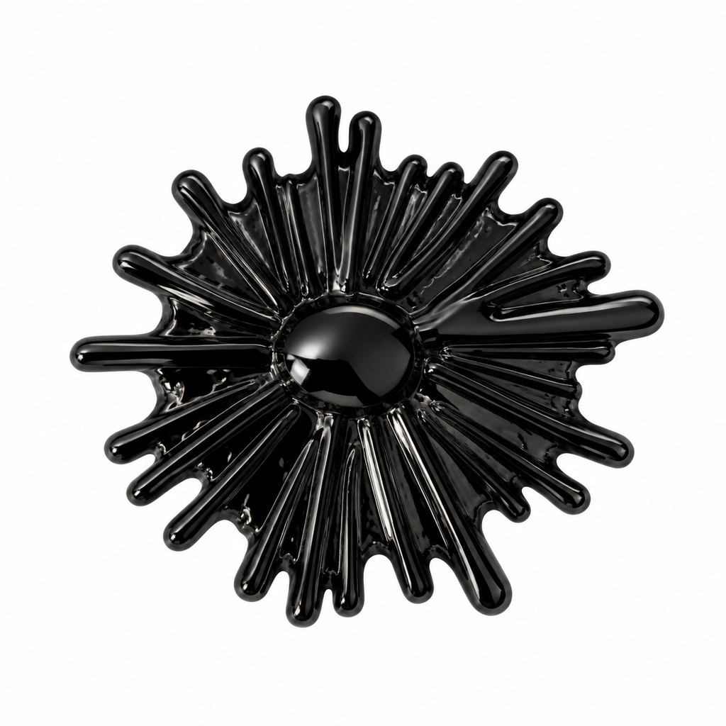 VP 34 Shiny Black Burst Effect Metal Shank Button