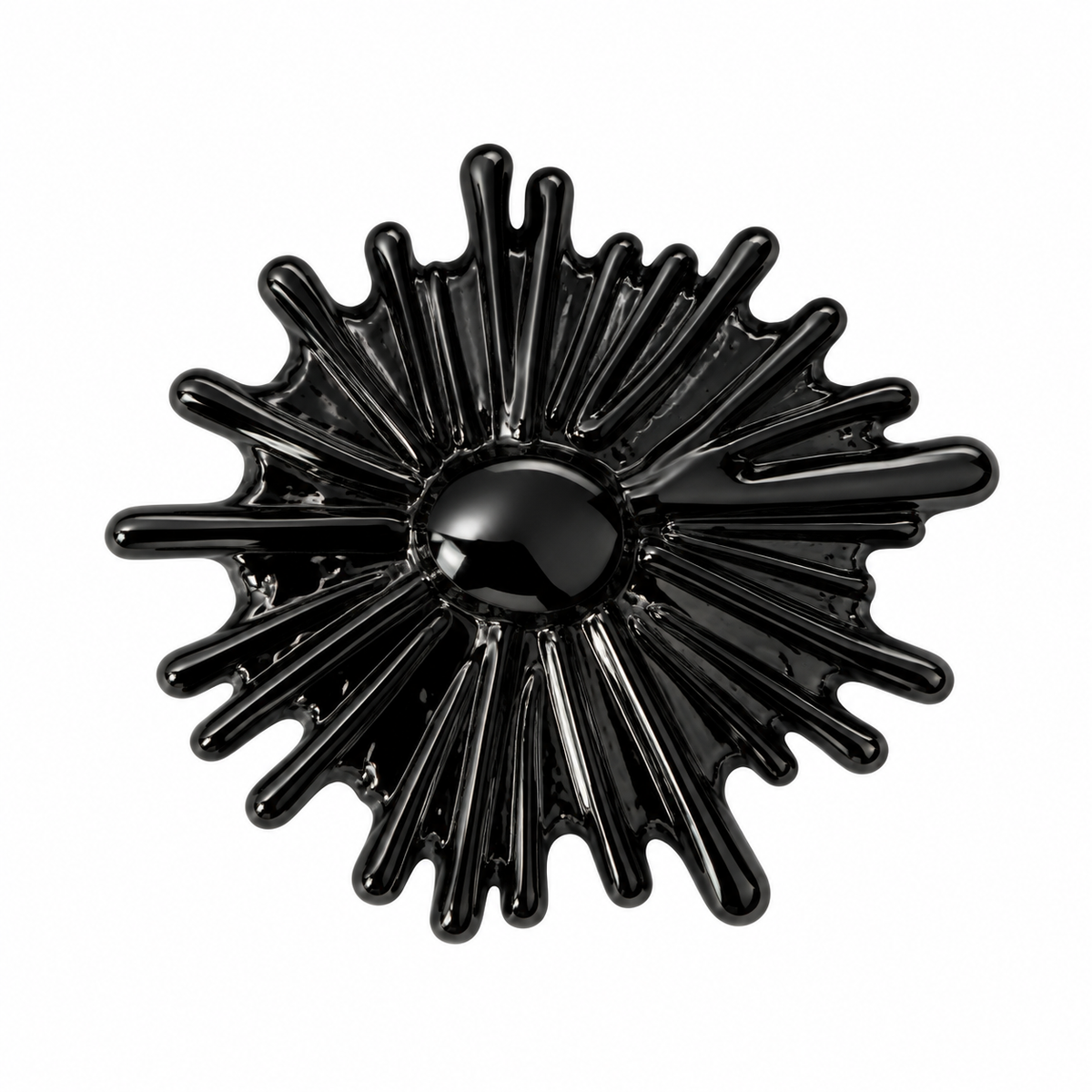VP 34 Shiny Black Burst Effect Metal Shank Button