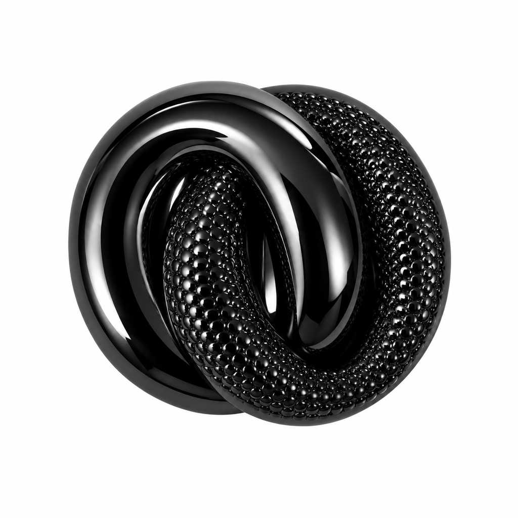 VP 36 Shiny Black Double-Ring Metal Shank Button – 30 mm