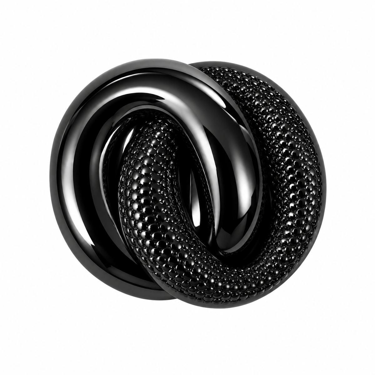VP 36 Shiny Black Double-Ring Metal Shank Button – 30 mm