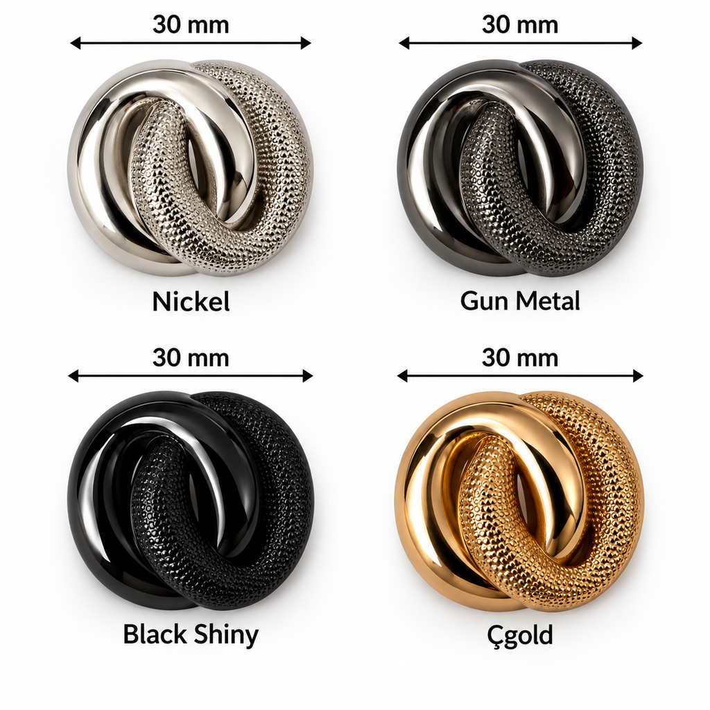 VP 36 Silver Double-Ring Metal Shank Button – 30 mm