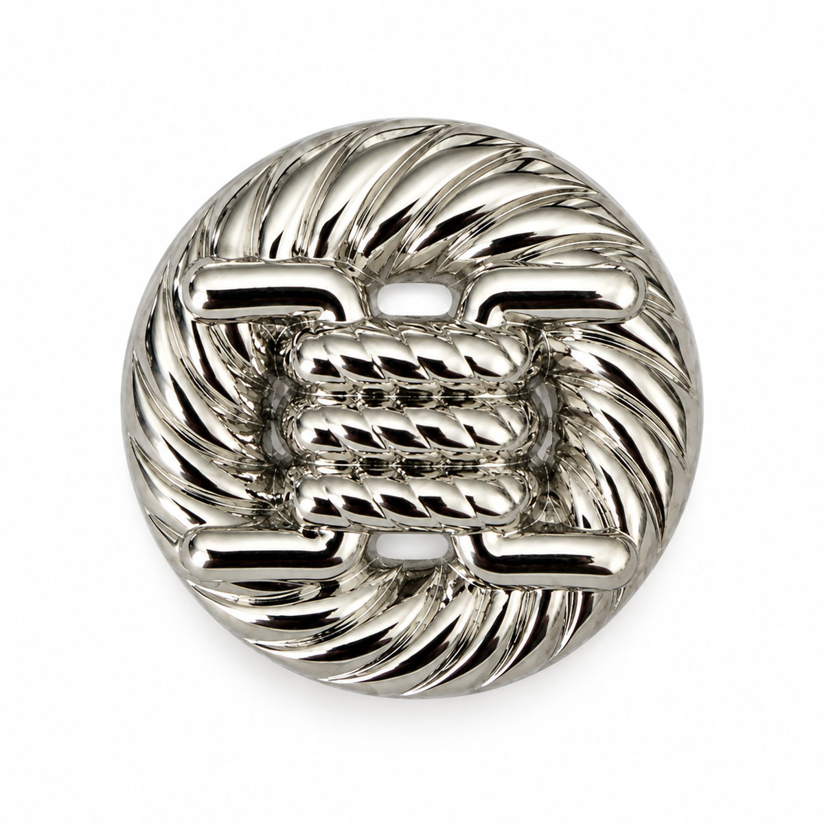VP 39 Silver Knitted Pattern Metal Shank Button – 18 & 22 mm