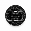 VP 39 Shiny Black Knitted Pattern Metal Shank Button – 18 & 22 mm