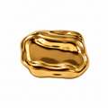 VP 86 Gold Asymmetric Wavy Rectangular Metal Shank Button – 22 & 28 mm