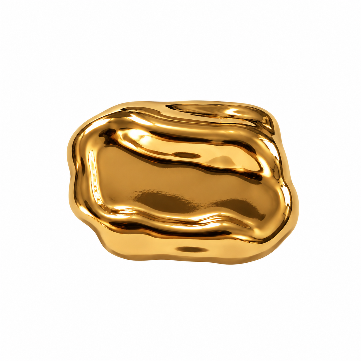 VP 86 Gold Asymmetric Wavy Rectangular Metal Shank Button – 22 & 28 mm