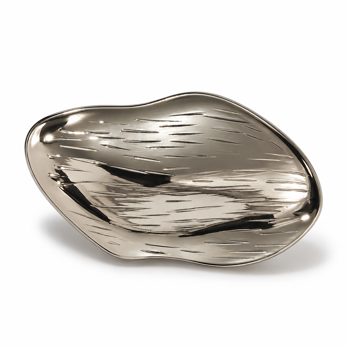 VP 87 Silver Asymmetric Oval Metal Shank Button – 45 mm