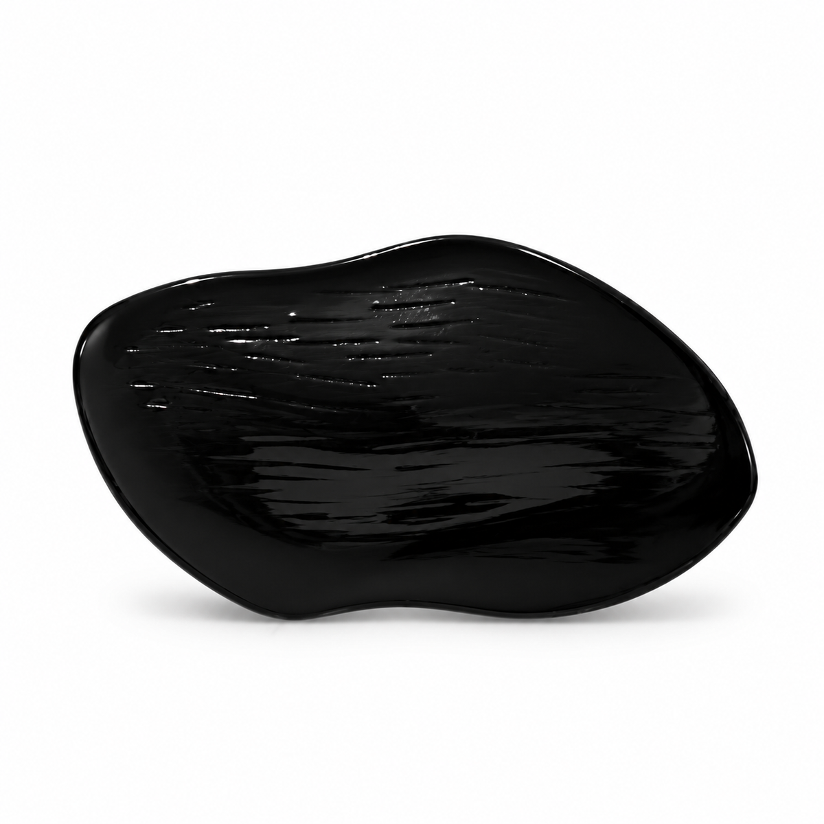 VP 87 Shiny Black Asymmetric Oval Metal Shank Button – 45 mm