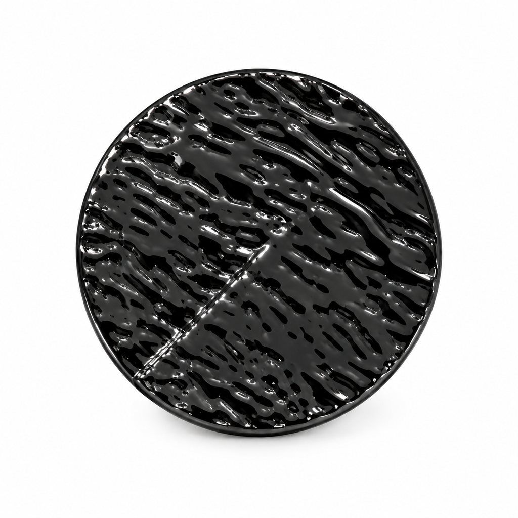 VP 96 Shiny Black Wave Design Metal Shank Button – 22 & 30 mm