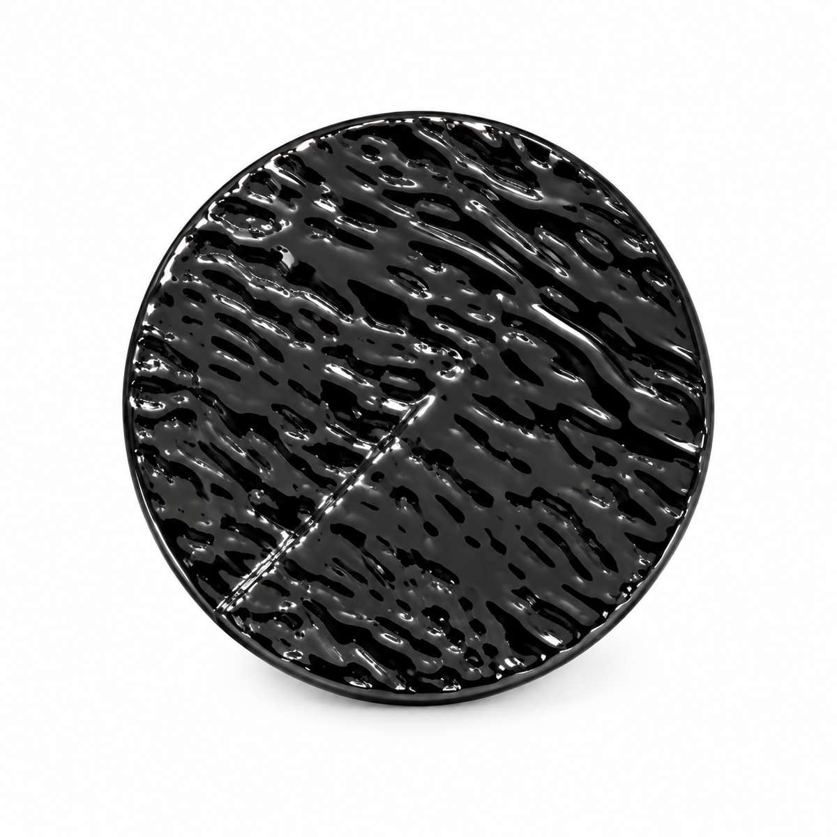 VP 96 Shiny Black Wave Design Metal Shank Button – 22 & 30 mm